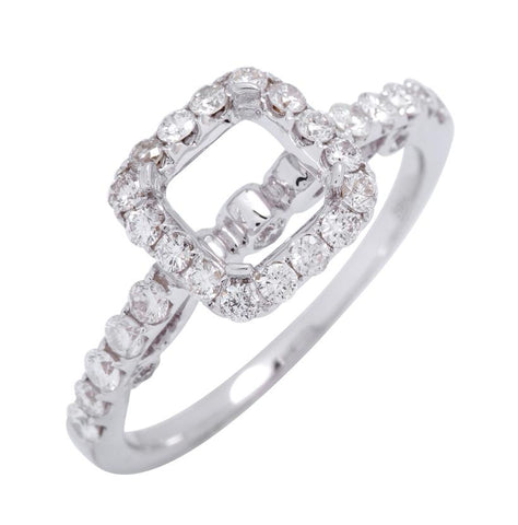 0.63 Ctw Diamond 14k White Gold Round Shape Wedding Engagement Ring