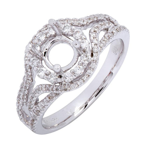 0.4 Ctw Diamond 14k White Gold Round Shape Wedding Engagement Ring