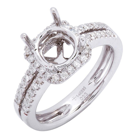 0.33 Ctw Diamond 14k White Gold Round Shape Wedding Engagement Ring