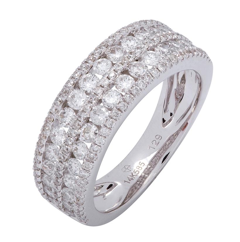 1.29 Ctw Diamond 14k White Gold Round Shape Womens Diamond Ring