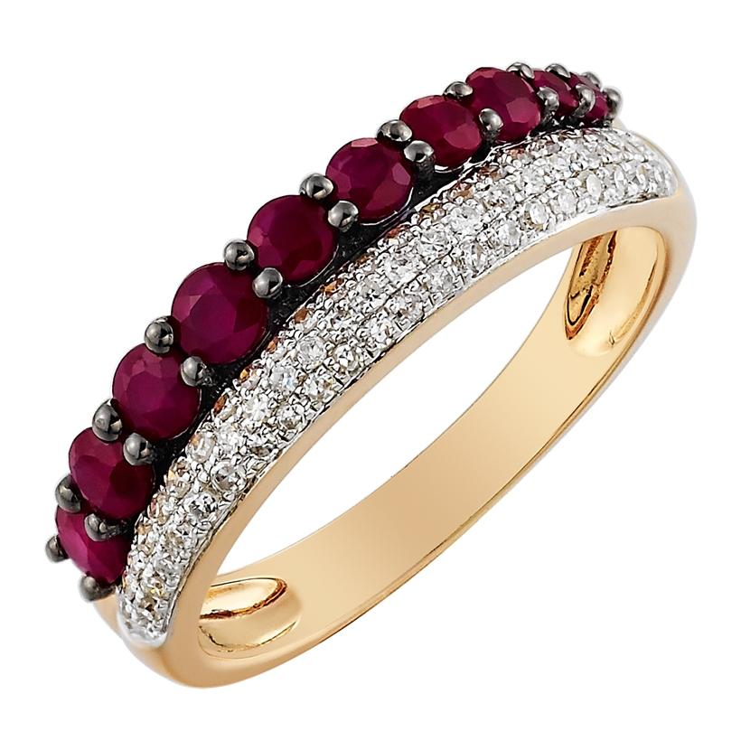 0.21 Ctw Diamond 14k Rose Gold Ruby Round Shape Womens Gemstone Ring
