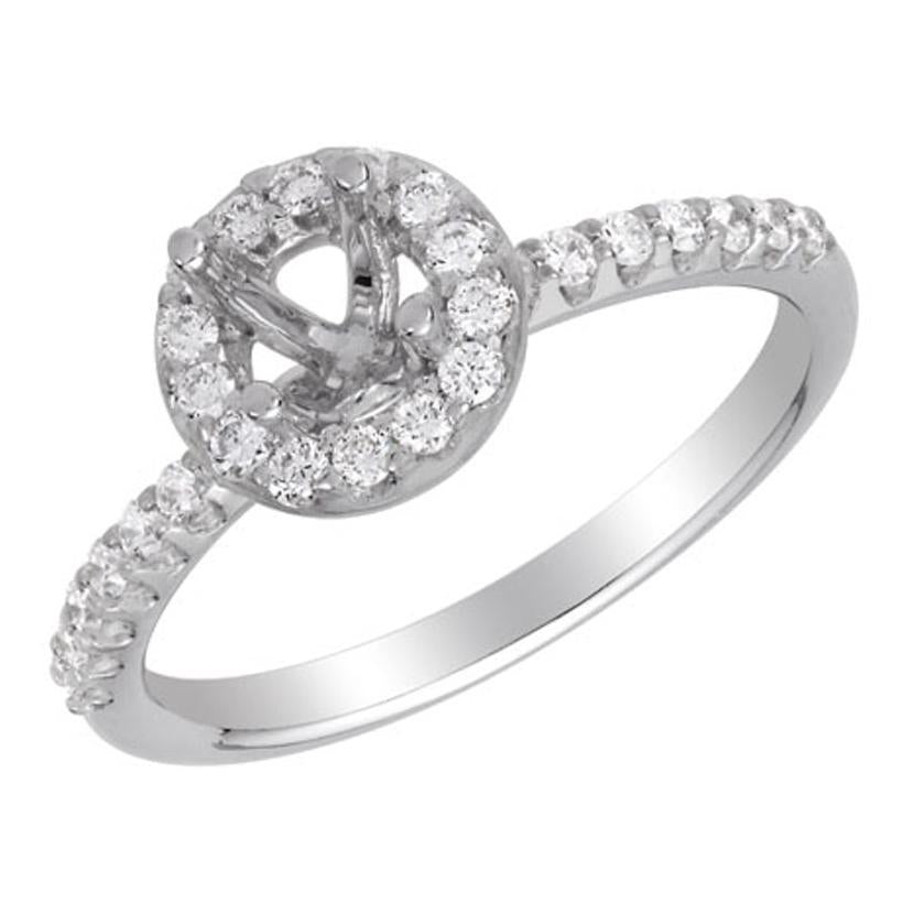 0.34 Ctw Diamond 14k White Gold Round Shape Wedding Engagement Ring