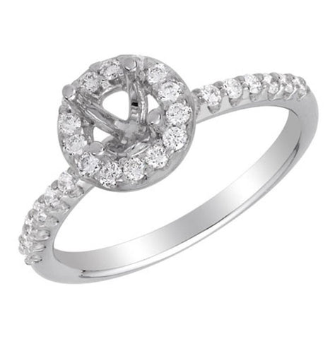 0.34 Ctw Diamond 14k White Gold Round Shape Wedding Engagement Ring