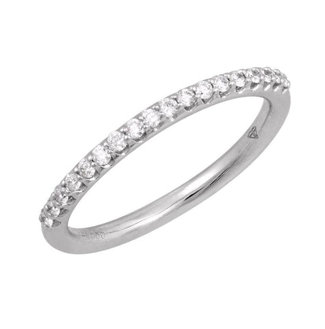 0.2 Ctw Diamond 14k White Gold Round Shape Womens Wedding Band Ring