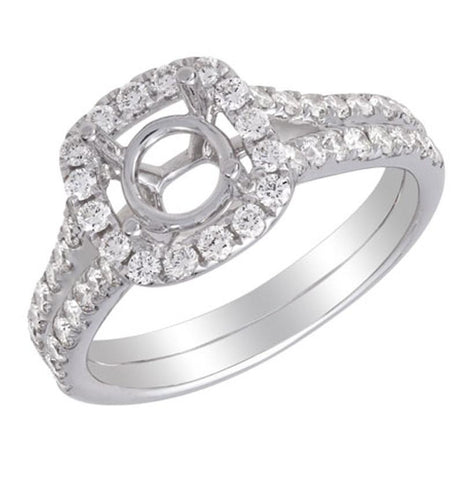 0.67 Ctw Diamond 14k White Gold Round Shape Wedding Engagement Ring