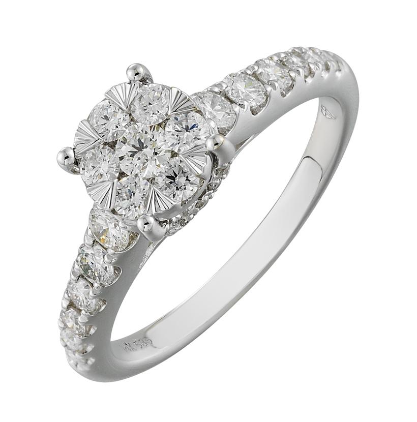 0.8 Ctw Diamond 14k White Gold Round Shape Wedding Engagement Ring