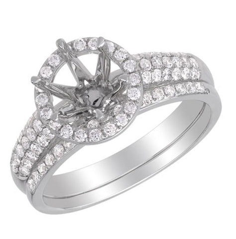 0.5 Ctw Diamond 14k White Gold Round Shape Wedding Engagement Ring