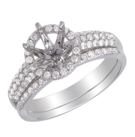 0.49 Ctw Diamond 14k White Gold Round Shape Wedding Engagement Ring