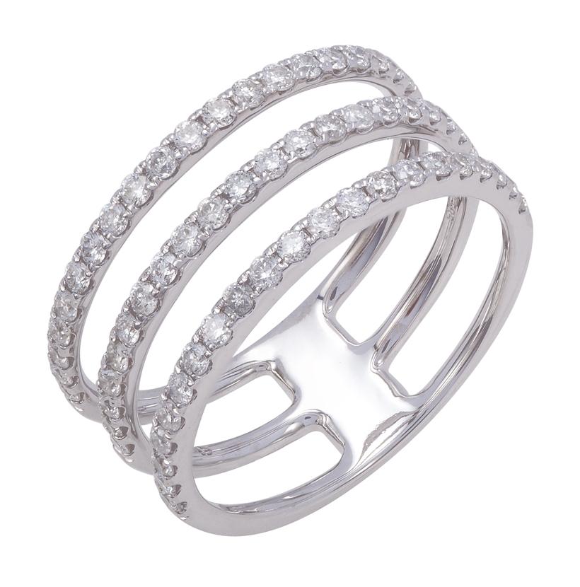0.75 Ctw Diamond 14k White Gold Round Shape Womens Diamond Ring