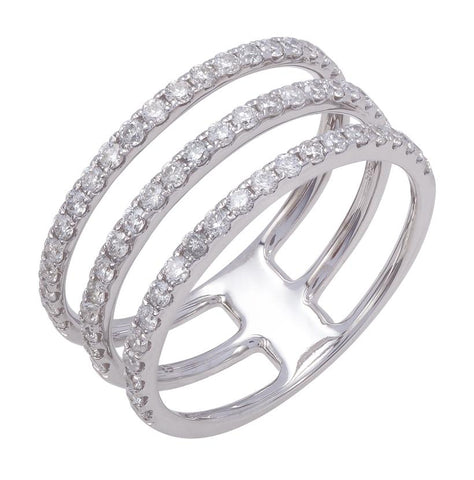0.75 Ctw Diamond 14k White Gold Round Shape Womens Diamond Ring