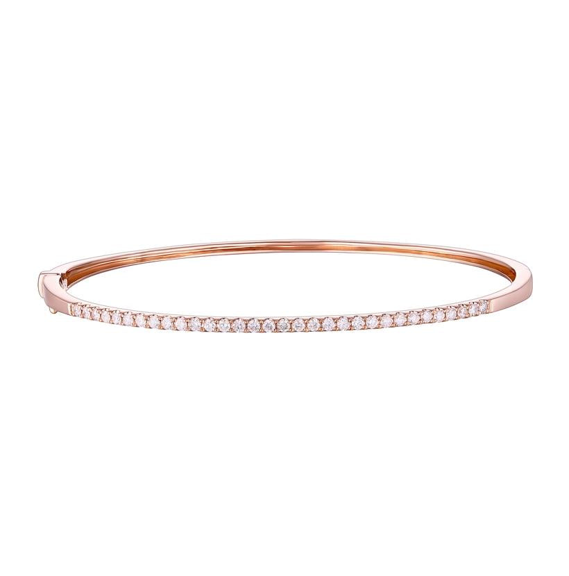 0.5 Ctw Diamond 14k Rose Gold Round Shape Womens Diamond Bangle Bracelet