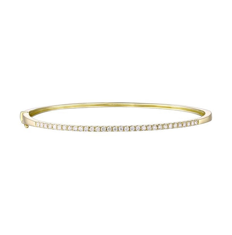 0.5 Ctw Diamond 14k Yellow Gold Round Shape Womens Diamond Bangle Bracelet