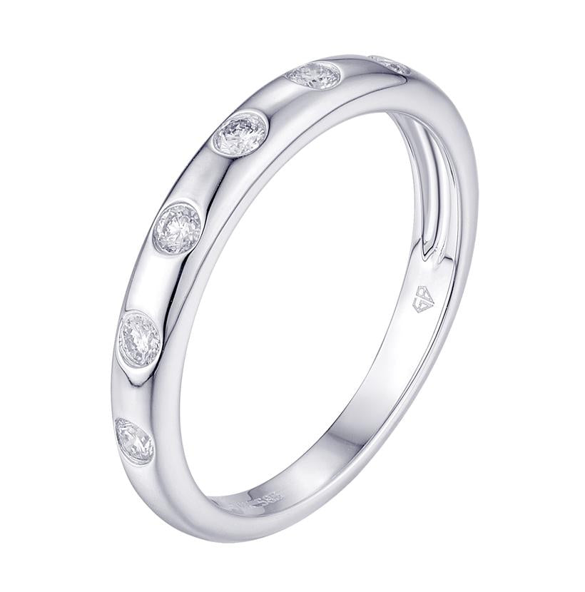 0.22 Ctw Diamond 14k White Gold Round Shape Womens Diamond Ring