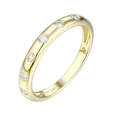 0.22 Ctw Diamond 14k Yellow Gold Round Shape Womens Diamond Ring