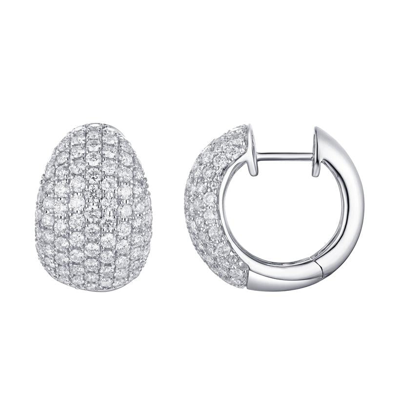 2.89 Ctw Diamond 14k White Gold Round Shape Womens Diamond Earrings