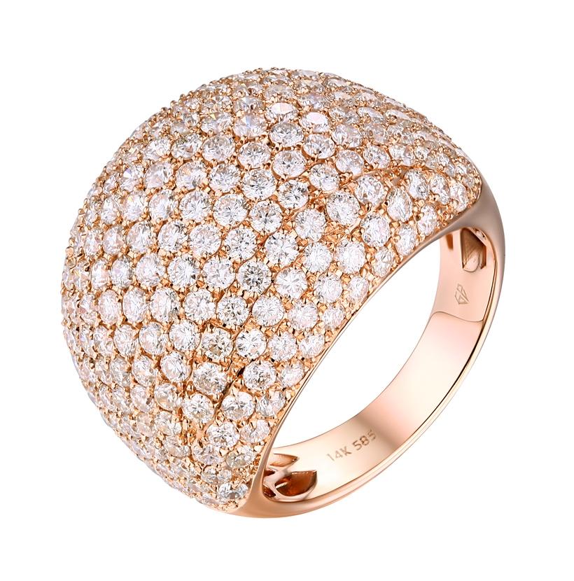 4.15 Ctw Diamond 14k Rose Gold Round Shape Womens Diamond Ring