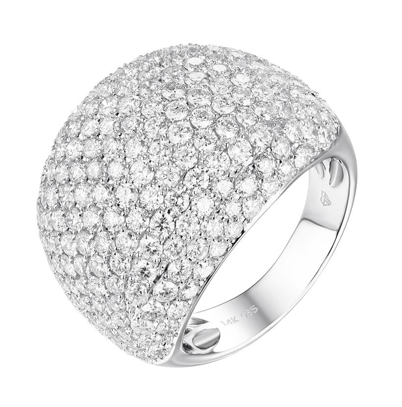 4.15 Ctw Diamond 14k White Gold Round Shape Womens Diamond Ring