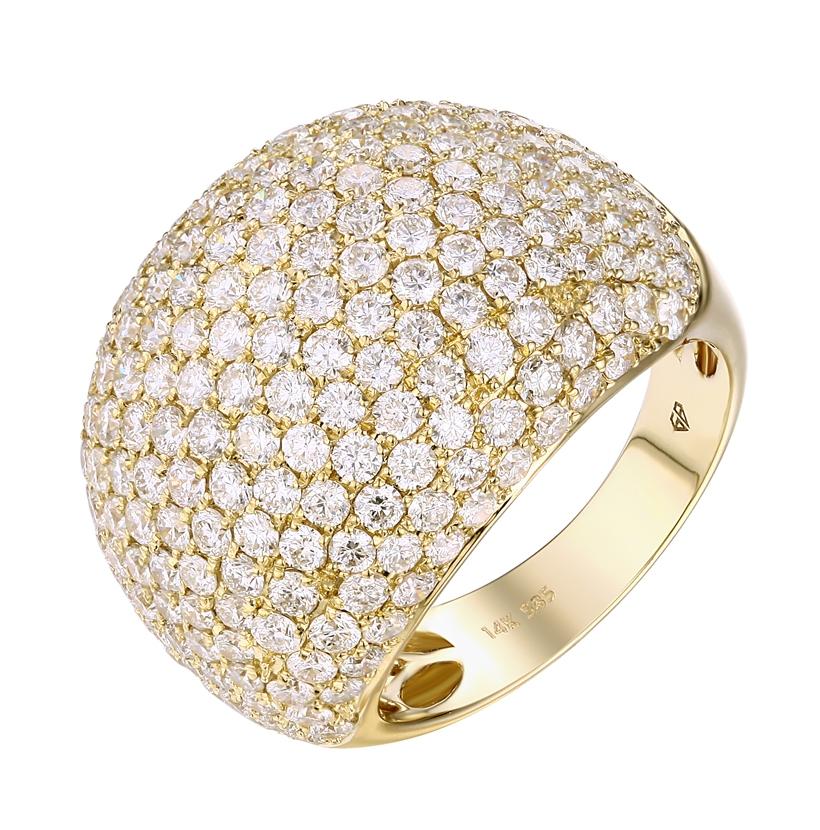 4.15 Ctw Diamond 14k Yellow Gold Round Shape Womens Diamond Ring