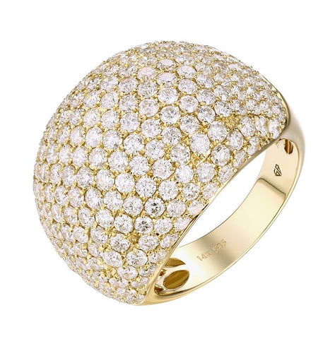 4.15 Ctw Diamond 14k Yellow Gold Round Shape Womens Diamond Ring