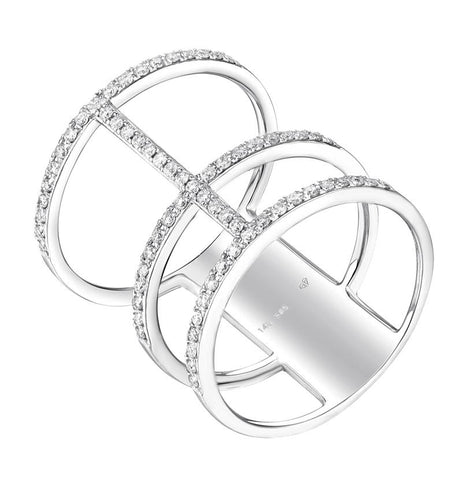 0.41 Ctw Diamond 14k White Gold Round Shape Womens Diamond Ring