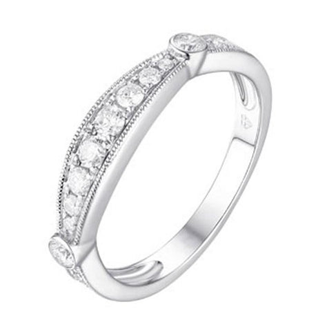 White Silver Silver Cubic Zirconium  Round Shape Womens Ring