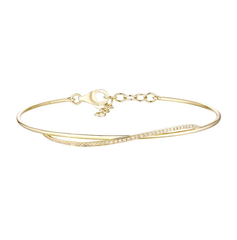 3.93 Ctw Diamond 14k Yellow Gold Round Shape Womens Diamond Bangle Bracelet