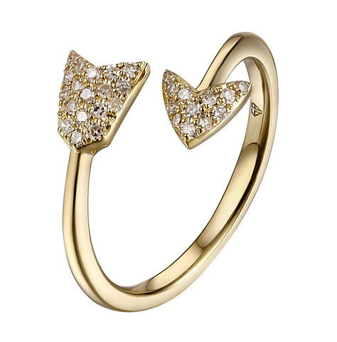 0.1 Ctw Diamond 14k Yellow Gold Round Shape Womens Diamond Ring