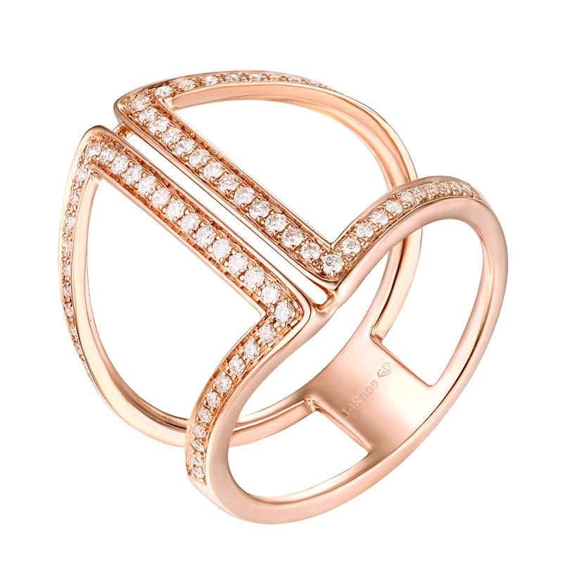 0.28 Ctw Diamond 14k Rose Gold Round Shape Womens Diamond Ring