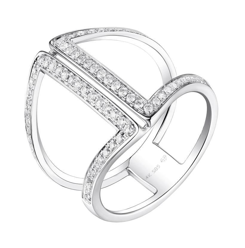 0.28 Ctw Diamond 14k White Gold Round Shape Womens Diamond Ring