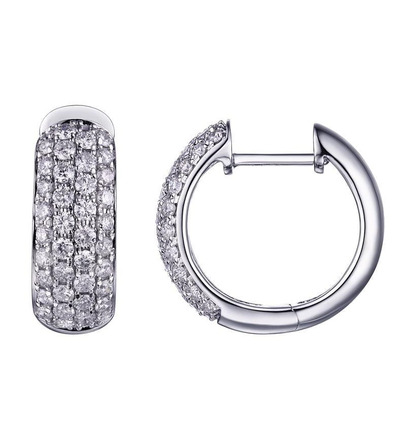 1.1 Ctw Diamond 14k White Gold Round Shape Womens Diamond Earrings