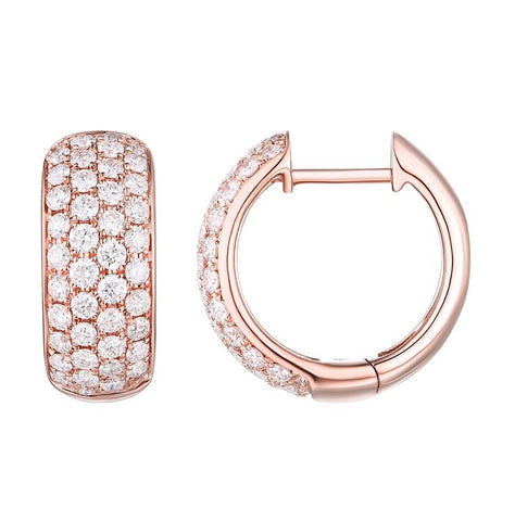 1.5 Ctw Diamond 14k Rose Gold Round Shape Womens Diamond Earrings