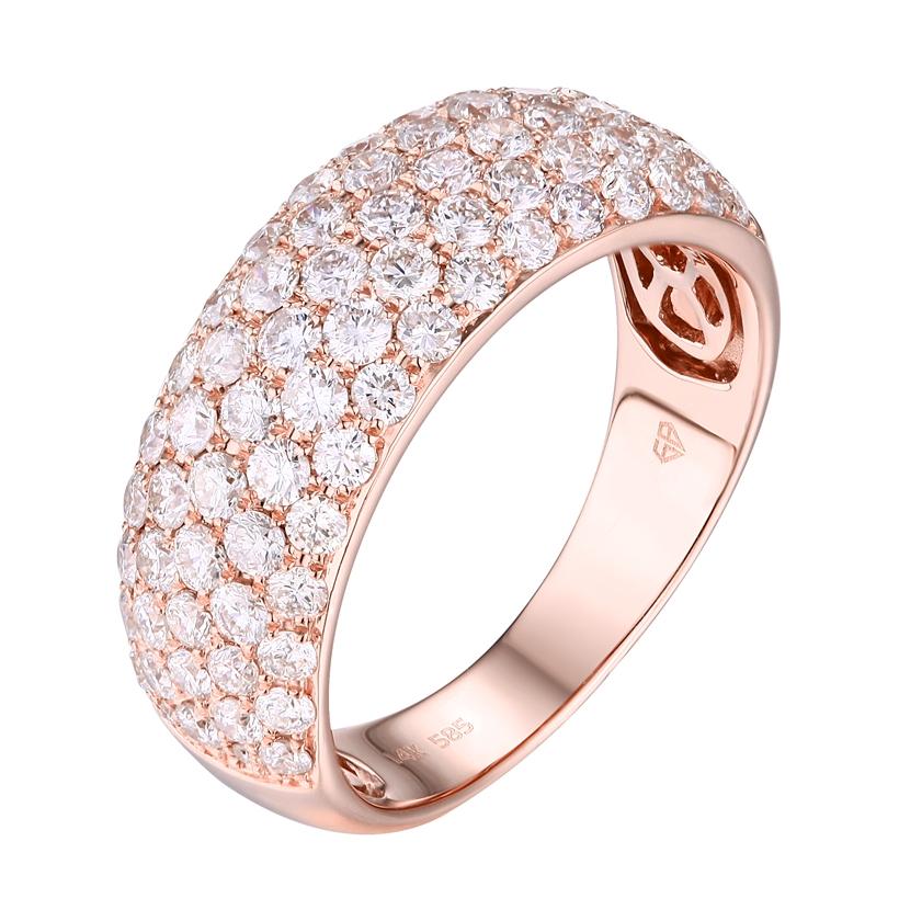 1.5 Ctw Diamond 14k Rose Gold Round Shape Womens Wedding Band Ring