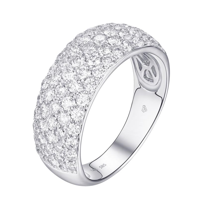 1.5 Ctw Diamond 14k White Gold Round Shape Womens Wedding Band Ring