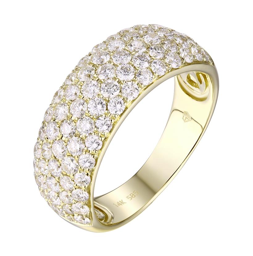 1.5 Ctw Diamond 14k Yellow Gold Round Shape Womens Wedding Band Ring