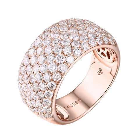 2.5 Ctw Diamond 14k Rose Gold Round Shape Womens Wedding Band Ring