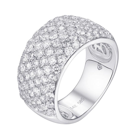 2.5 Ctw Diamond 14k White Gold Round Shape Womens Wedding Band Ring