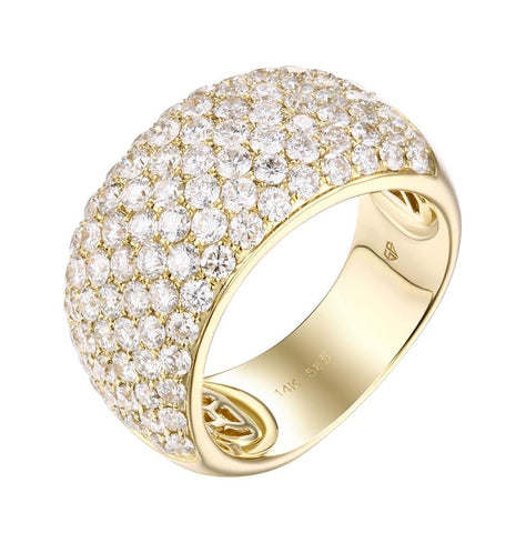 2.5 Ctw Diamond 14k Yellow Gold Round Shape Womens Wedding Band Ring