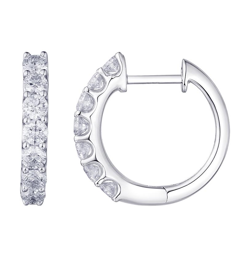 1 Ctw Diamond 14k White Gold Round Shape Womens Diamond Earrings