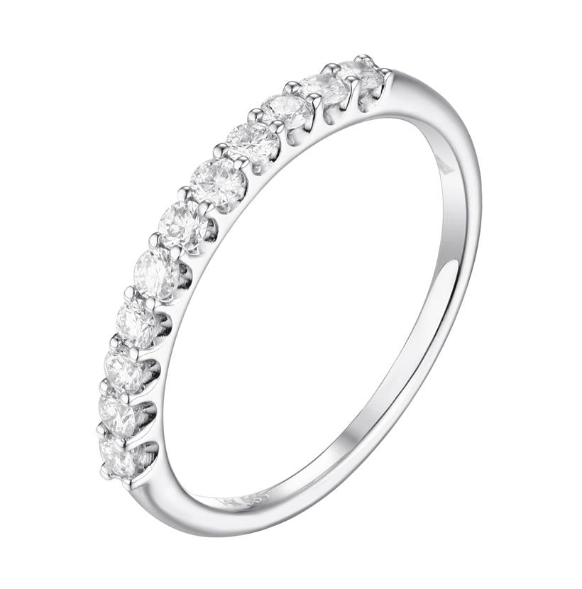 0.33 Ctw Diamond 14k White Gold Round Shape Womens Wedding Band Ring
