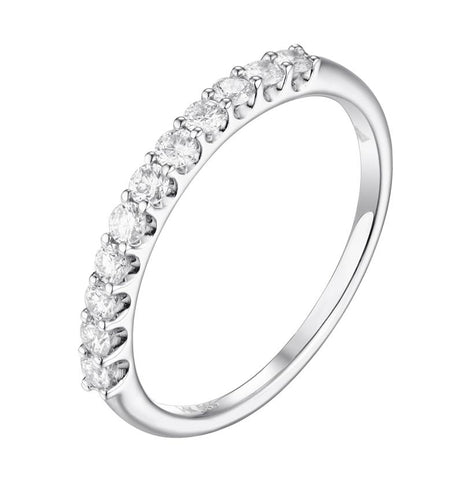 0.33 Ctw Diamond 14k White Gold Round Shape Womens Wedding Band Ring