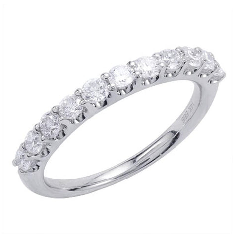 0.75 Ctw Diamond 14k White Gold Round Shape Womens Wedding Band Ring