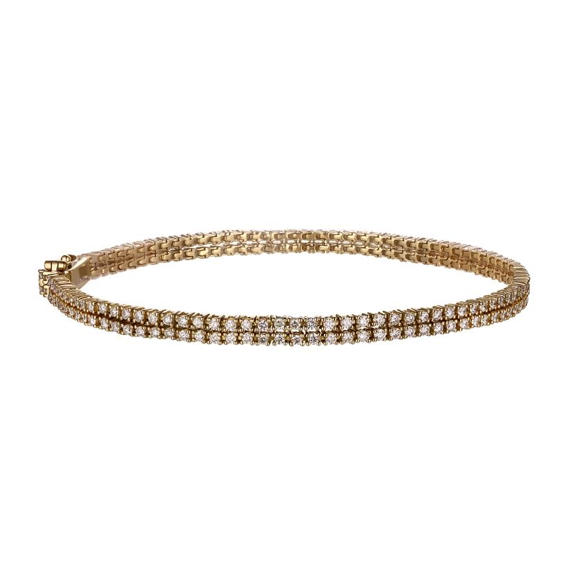 2.08 Ctw Diamond 14k Yellow Gold Round Shape Womens Diamond Bracelet