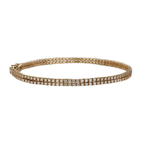 2.08 Ctw Diamond 14k Yellow Gold Round Shape Womens Diamond Bracelet