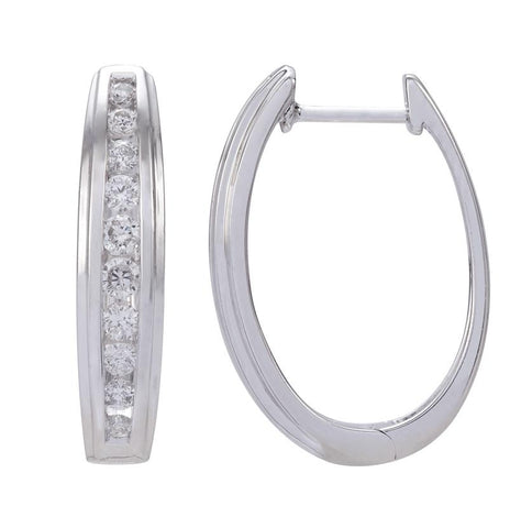 0.49 Ctw Diamond 14k White Gold Round Shape Womens Diamond Earrings