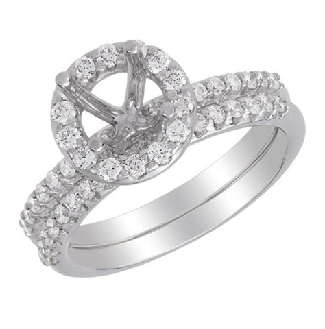 0.63 Ctw Diamond 14k White Gold Round Shape Wedding Engagement Ring