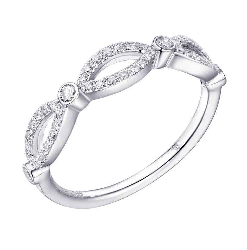 0.26 Ctw Diamond 14k White Gold Round Shape Womens Wedding Band Ring