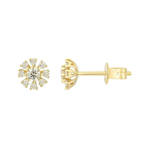 0.38 Ctw Diamond 14k Yellow Gold Round Shape Womens Diamond Earrings