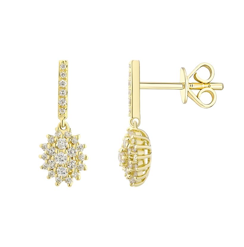 0.39 Ctw Diamond 14k Yellow Gold Round Shape Womens Diamond Earrings