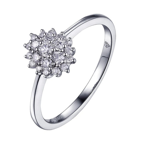 0.2 Ctw Diamond 14k White Gold Round Shape Womens Diamond Ring
