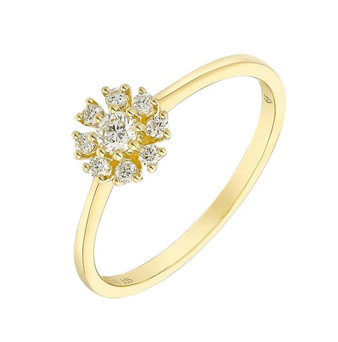 0.26 Ctw Diamond 14k Yellow Gold Round Shape Womens Diamond Ring